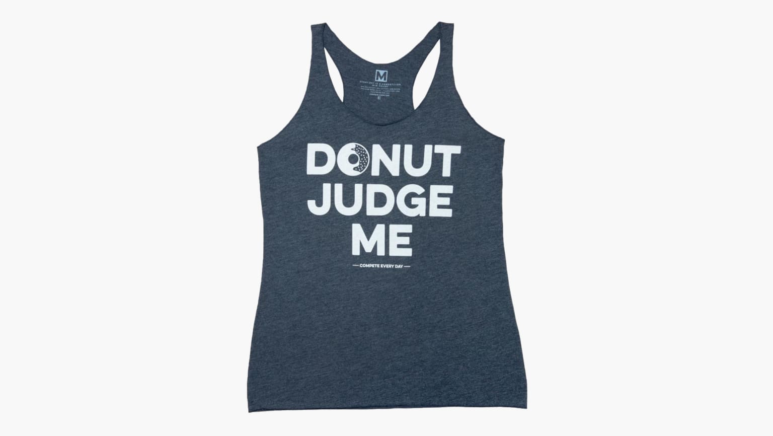Compete Every Day Donut Judge Me Racerback Tank Navy Rogue Fitness Canada